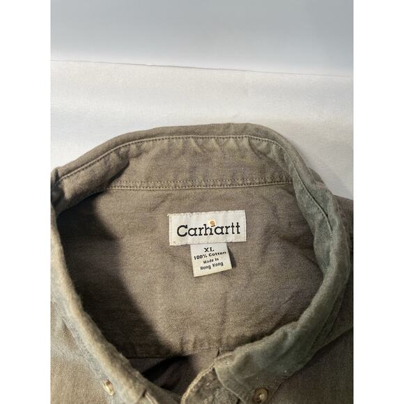 LOT(2) Carhartt S107SIE Shirts Burnt Orange/Gray Button Up Short Sleeve Mens XL - Picture 12 of 16